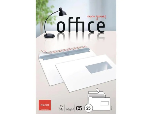 [90037081 240644] ELCO Couvert Office C5 mit Fenster rechts, 25 Stück