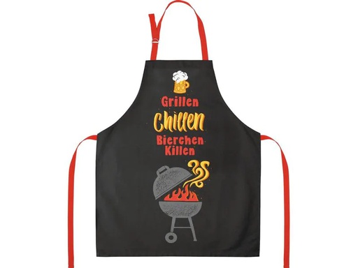 [90226318 1332578] Sheepworld Kochschürze Grillen, Chillen, Bierchen killen Schwarz