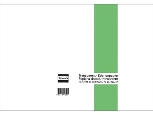 [90037394 1211643] Favorit Zeichenpapier 80/85 g, 21 x 29.7 cm, 50 Blatt, Transparent