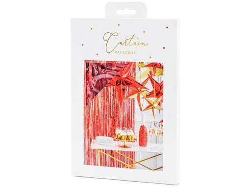 [90227600 1330517] Partydeco Partyaccessoire Vorhang 90 x 250 cm, Rot
