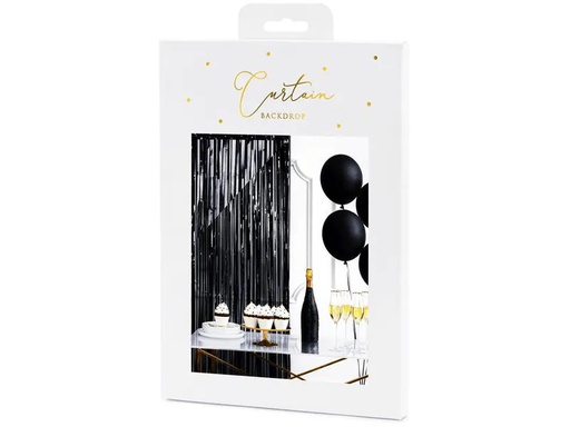 [90227782 1330518] Partydeco Partyaccessoire Vorhang 90 x 250 cm, Schwarz