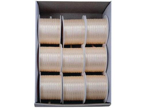 [90037812 641027] GOLDINA Satinband 3 mm x 10 m, 1 Stück, Beige