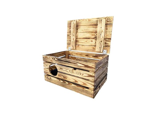 [90227914 1357048] Holz Zollhaus Korbhöhle Vintage geflammt XXL, 59 x 40 x 32 cm