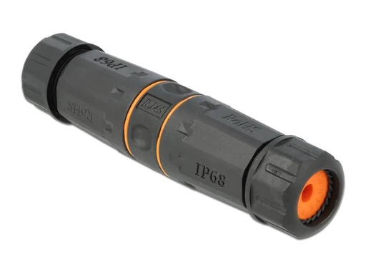 [90003761 1093114] Delock Kupplung RJ-45, Cat.6A, orange, Wasserfest 1 Stück