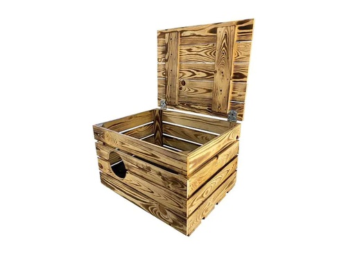 [90227941 1357047] Holz Zollhaus Korbhöhle Vintage geflammt, 50 x 40 x 32 cm
