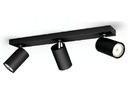 Philips Aufbauspot Kosipo, 3 x GU10, 5.5 W, Schwarz