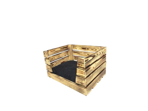 [90228126 1357045] Holz Zollhaus Katzenbett Vintage geflammt, 50 x 40 x 30 cm