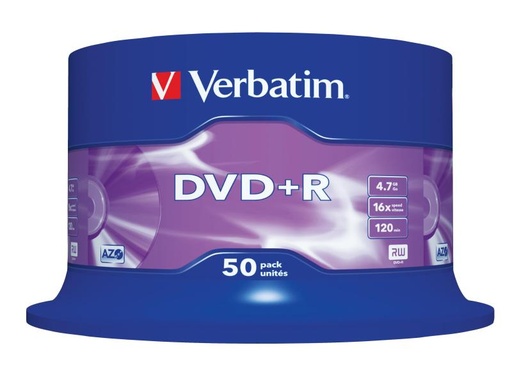 [90037851 38434] Verbatim DVD+R 4.7 GB, Spindel (50 Stück)