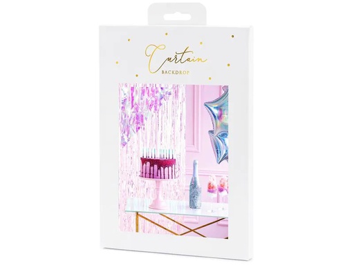 [90228290 1330523] Partydeco Partyaccessoire Vorhang 90 x 250 cm, Opal