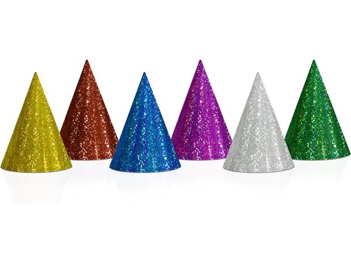 [90228315 1330544] Partydeco Partyhüte holografisch Mehrfarbig, 16 x 10 cm, 20 Stück