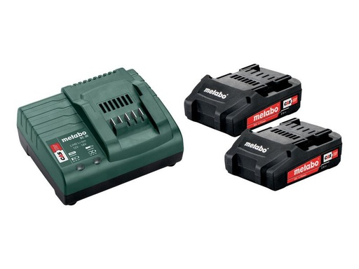 [90037900 1106669] Metabo Akku und Ladegerät Basic-Set 2 x 2.0 Ah 18 V
