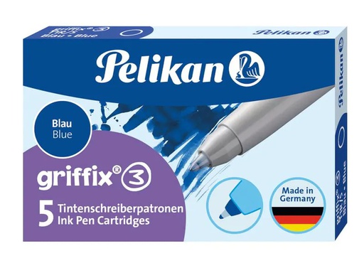 [90228881 1301727] Pelikan Tintenpatrone Griffix Königsblau, 5 Stk.
