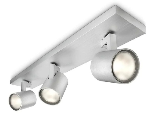 [90228910 1322311] Philips Aufbauspot Runner, 3 x GU10, 20 W, Silber