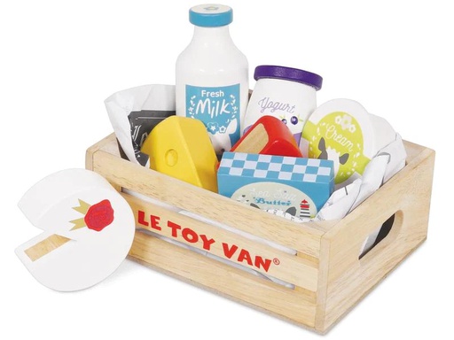[90229100 1347896] LE TOY VAN Spiel-Lebensmittel Käse- und Milchkiste