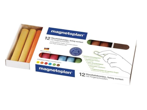 [90038100 1072910] Magnetoplan Wandtafelkreide farbig, 12 Stück