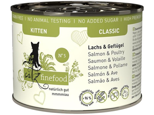 [90229223 1293264] catz finefood Nassfutter Kitten No.05 Lachs &amp; Geflügel, 200 g