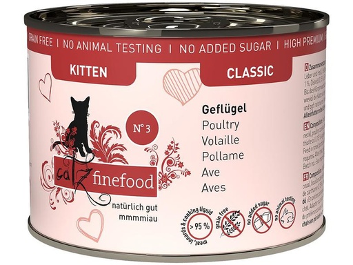 [90229230 1293262] catz finefood Nassfutter Kitten No.03 Geflügel, 200 g