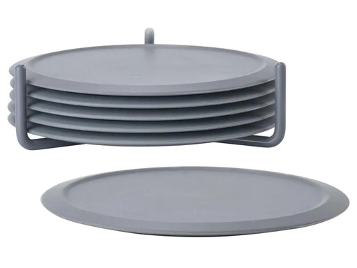 [90038186 589712] Zone Denmark Glasuntersetzer Singles 6 Stück, Dunkelgrau