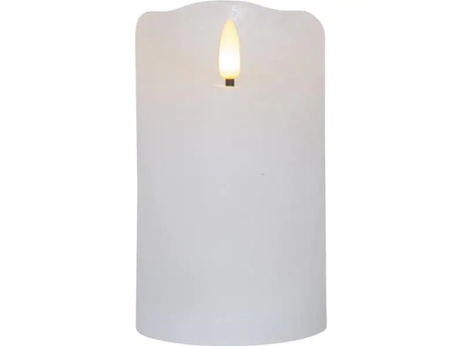 [90229249 1362714] Star Trading LED-Kerze Flamme Rustic, Ø 7.5 x 12.5 cm, Weiss