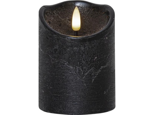 [90229267 1362716] Star Trading LED-Kerze Flamme Rustic, Ø 7.5 x 10 cm, Schwarz
