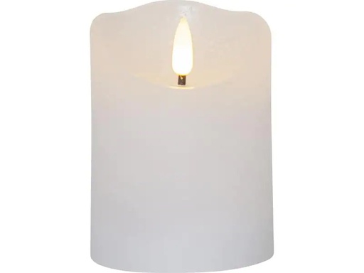 [90229358 1362713] Star Trading LED-Kerze Flamme Rustic, Ø 7.5 x 10 cm, Weiss
