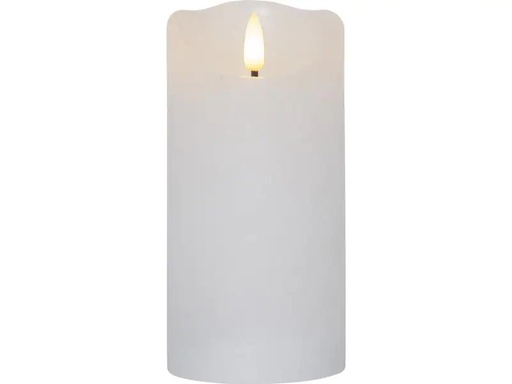 [90229399 1362715] Star Trading LED-Kerze Flamme Rustic, Ø 7.5 x 15 cm, Weiss