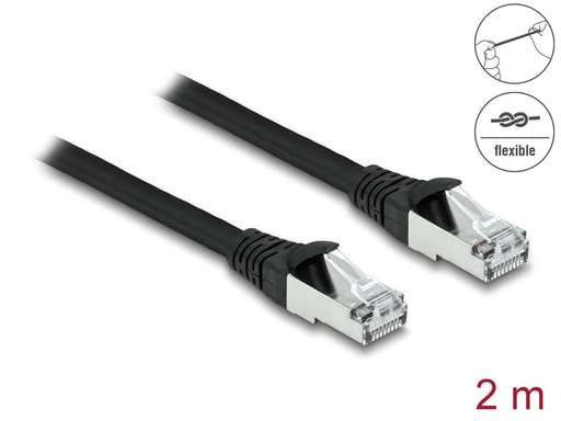 [90229432 1338469] Delock Patchkabel Outdoor Cat 6A, S/FTP, 2 m, Schwarz