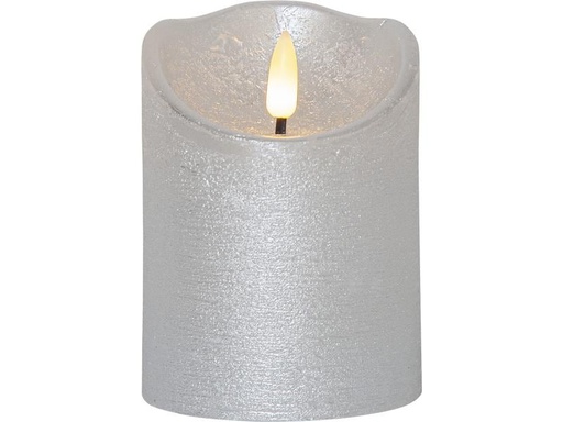 [90229518 1362722] Star Trading LED-Kerze Flamme Rustic, Ø 7.5 x 10 cm, Silber