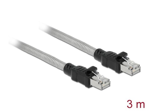 [90229582 1338455] Delock Patchkabel mit Metallmantel Cat 6A, U/FTP, 3 m, Silber