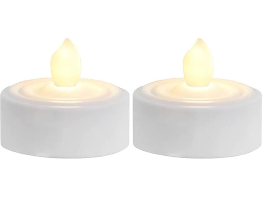 [90229583 1362711] Star Trading LED Teelichter Set Paulo Ø 3.6 x 2.9 cm, Weiss, 2 Stk