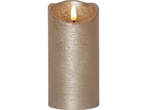 [90229587 1362721] Star Trading LED-Kerze Flamme Rustic, Ø 7.5 x 15 cm, Gold
