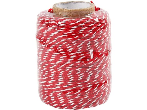 [90038259 1097733] Creativ Company Kordelband Baumwolle Rot/Weiss, 50 m