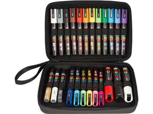 [90229766 1363847] Uni Permanent-Marker Uni POSCA 24er Etui assortiert