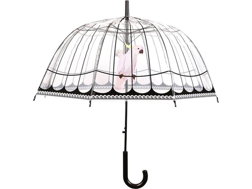 [90229878 1308638] Esschert Design Schirm Vogelkäfig Rosa/Schwarz/Transparent