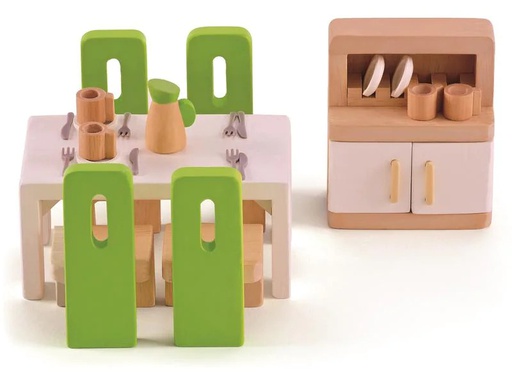 [90230488 1357142] Hape Puppenhausmöbel Esszimmer