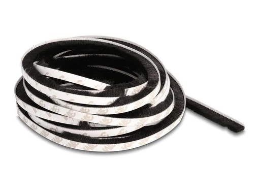 [90230685 1368579] Delock Bürstenstreifen selbstklebend schwarz, 10mm - 5m