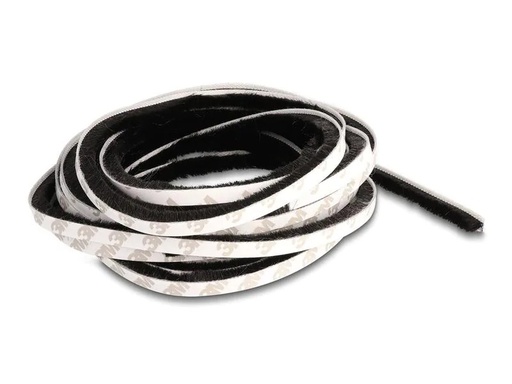 [90230924 1368582] Delock Bürstenstreifen selbstklebend schwarz, 8mm - 5m
