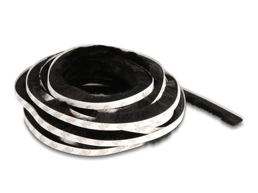 [90231173 1368580] Delock Bürstenstreifen selbstklebend schwarz, 15mm - 5m