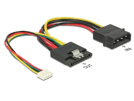 [90003865 788585] Delock Stromadapter Molex – SATA Power &amp; 4Pin Power 15 cm