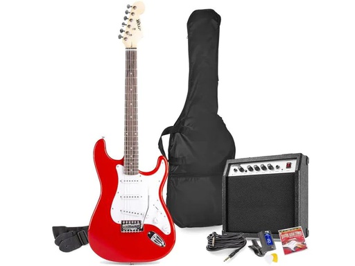 [90038871 1114608] MAX E-Gitarre GigKit Rot
