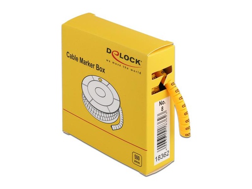 [90038873 1151702] Delock Kabelkennzeichnung Nr. 8, gelb, 500 Stück