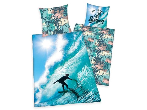 [90232260 1356917] Herding Kinder Bettwäschegarnitur Surfer 160 x 210 cm