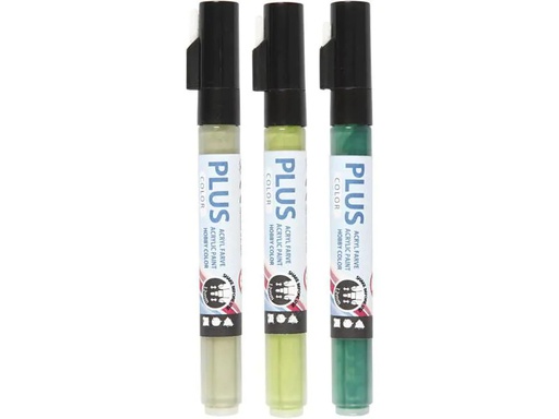 [90039114 981587] Creativ Company Acrylmarker Plus Color 3er Set, Grüntöne