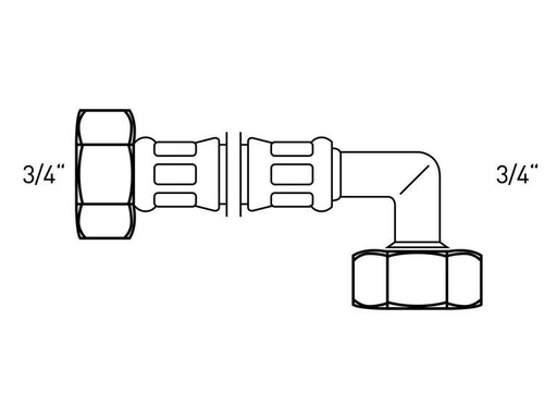 [90232782 1323040] Flexo Anschlussschlauch DN10 IG x IG 3/4 x 3/4 / 150 cm