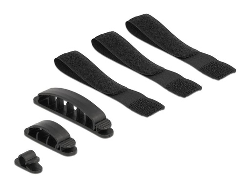 [90039199 1192259] Delock Kabelhalter und Klettband Set 6 Stück