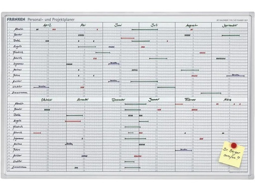 [90232842 1343319] Franken Planer Personal- und Projektplaner 60 cm x 90 cm, Weiss
