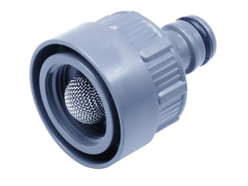 [90232949 1305307] Gardena Hahnverbinder mit Wasserstop, 1 Stück, Grau