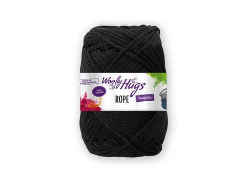 [90039291 1166707] Wolly Hugs Wolle Makramee Rope 200 g, Schwarz