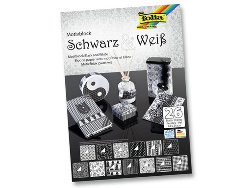 [90039306 429235] Folia Motivblock Schwarz Weiss Mehrfarbig