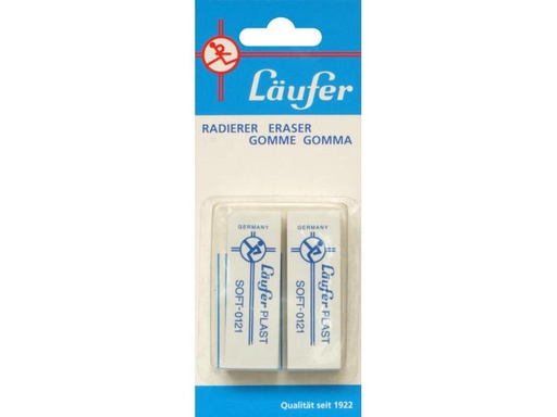[90039388 680424] Läufer Radiergummi Soft 121 2 Stück, Weiss